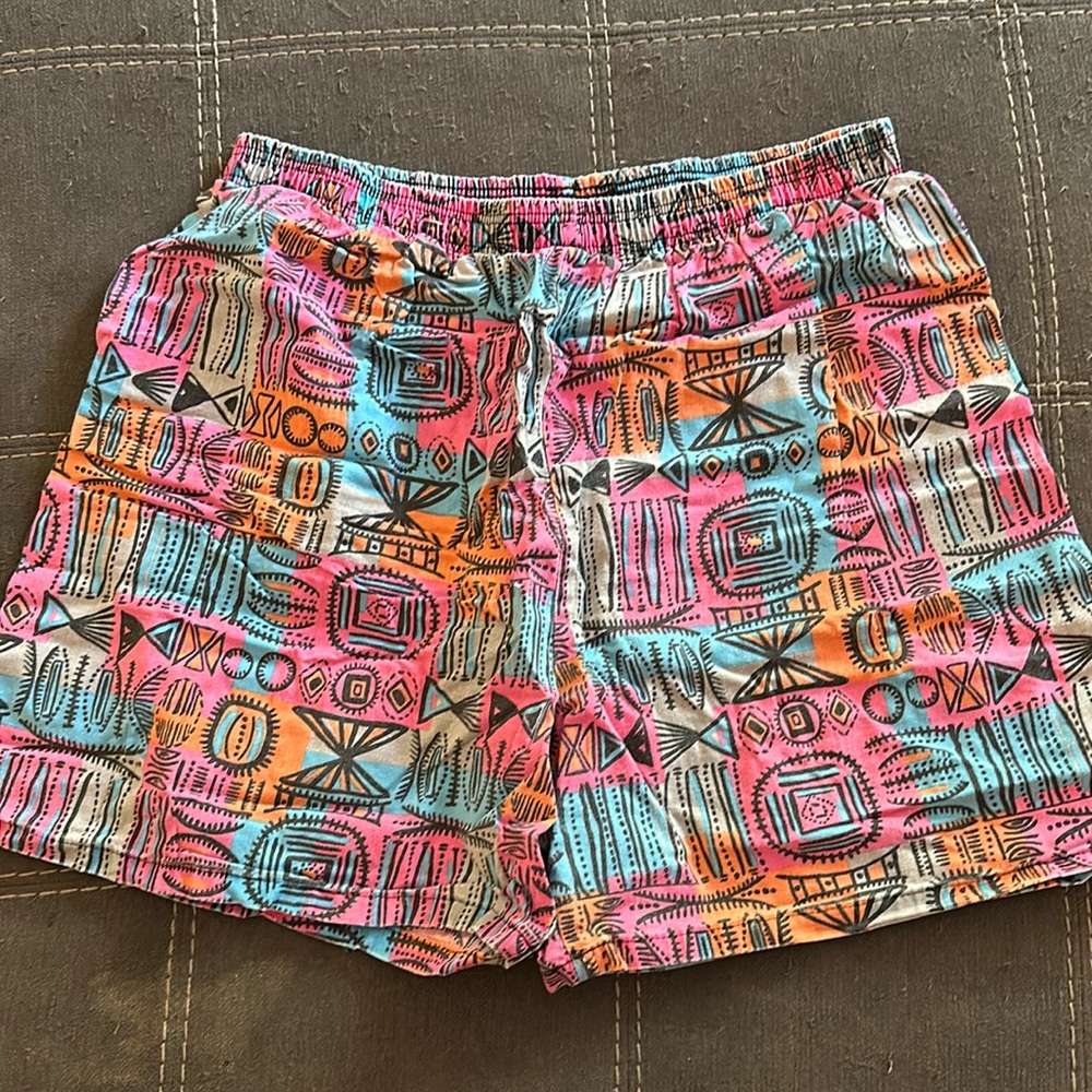 Vintage 80’s Athletic Works shorts.  Awesome retro design.  Size M.